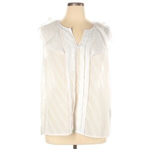 ⏰Zac & Rachel XL white ruffle neck sleeveless top